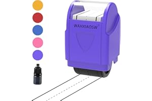 WAHXIAOSW Handwriting Lines Stamp Roller Self-Inking Line Rolling Stamps Handwriting Practice Tool for Teachers Kids Kindergarten (Purple)