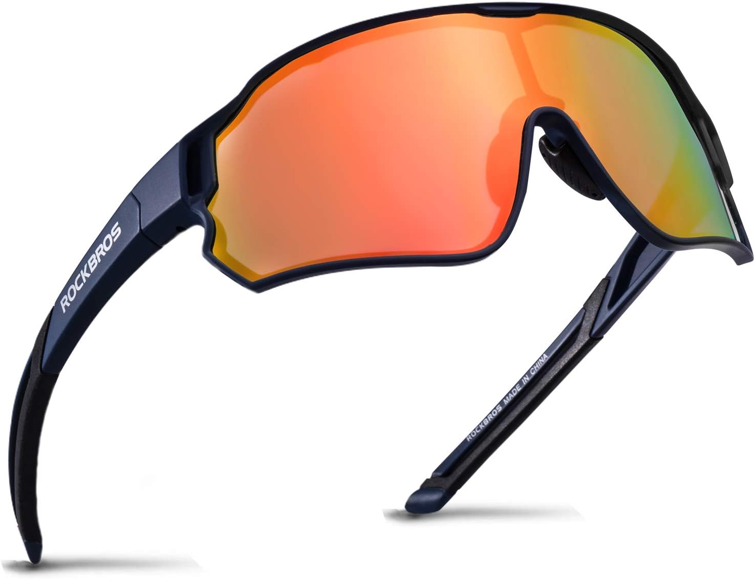 ROCKBROS Fahrradbrille Polarisierte Sportsbrille HD Bunte Sonnenbrille mit UV-Schutz Winddicht ...