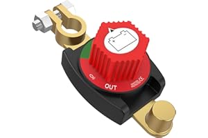 Top Post Battery Disconnect Switch, CNAODUN Battery Disconnect Switch12-48V, Car Battery Disconnect Switch for Car RV Boat and Vehicle(On/Off) Knob Removable