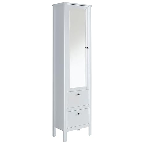 trendteam 183910101 Hochschrank, Holzdekor, Weiss, 35 x 49 x 192 cm