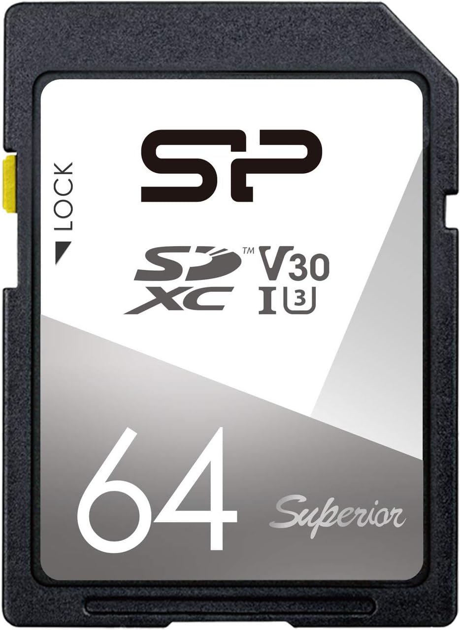 SP Silicon Power 64GB SDXC UHS-I U3 V30 Superior Memory Card