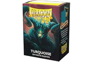 ARCANE TINMEN Dragon Shield Sleeves – Matte Turquoise “Atebeck” 100 CT – Card Sleeves - Smooth & Tough - Compatible with Pokémon, Magic The Gathering Cards & Digimon MTG TCG OCG & Hockey Cards