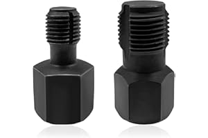 YTFRL 2 PCS Oxygen Sensor Thread Chasers, M18 x 1.5mm and M12 x 1.25mm Oxygen Sensor Adapter, Spark Plug Thread Hex Socket Square Repair Tool Kit for 3/8" Drive, Car Accessories