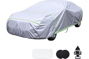 BYDOLL Car Cover Waterproof All Weather 6 Layers Snowproof Windproof Hail Protector Full Exterior Covers UV Protection 210D Oxford Universal Fit Sedan Outdoor Automobiles Zipper Cotton Inside