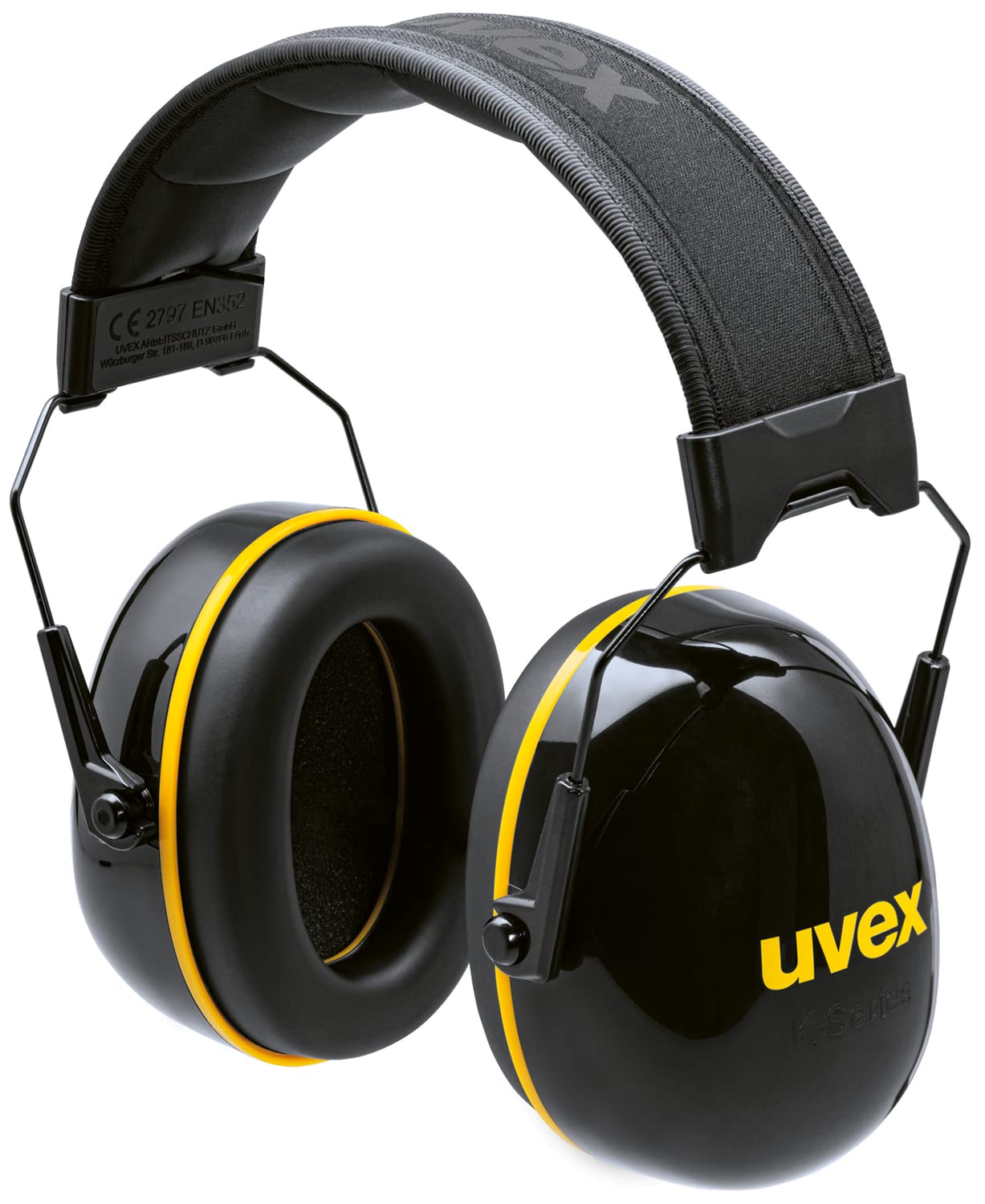 Uvex K20 Foldable Ear Protection Capsule - 33 dB Insulation - Black/Yellow