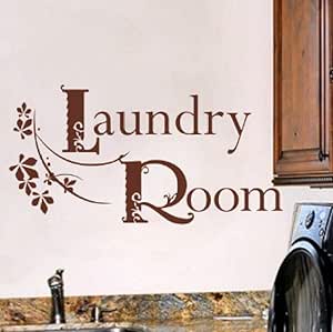 Etiqueta De La Pared （Bricolaje） Marrón Lavandería Palabra Adhesivo De