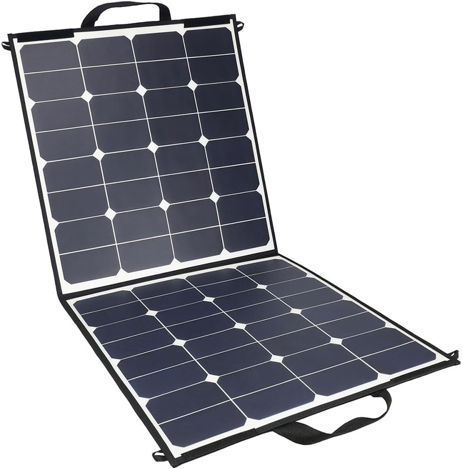 100 Watt Foldable Solar Panel Charger 18V 12V Portable Flexible SunPower Solar Panel with DC 18V and USB 5V Output Charger for Nature trips, Hiking, Camping, RV, Boat, Cabin, Tent