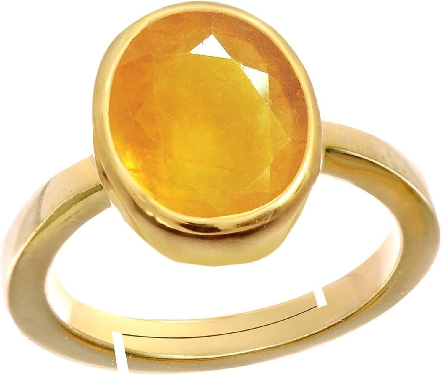 Certified Unheated Untreatet 9.25 Ratti 8.75 Carat A+ Quality Natural Yellow Sapphire Pukhraj Gemstone Ring For Women's and Men's