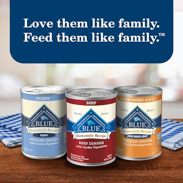 BLUE BUFFALO HOMESTYLE RECIPE ADULT WET DOG FOOD, MADE WITH NATURAL INGREDIENTS, CHICKEN AND BEEF DINNER VARIETY PACK, 12.5-OZ CANS (6 COUNT, 3 OF EACH)