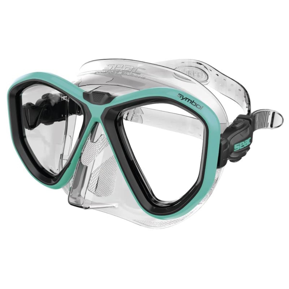 Seac Symbol, Made in Italy diving mask with two lenses and 3D buckle