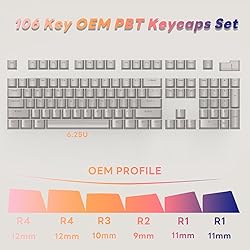 IOAOI PBT Keycaps, Keyboard keycaps 100 Percent 106