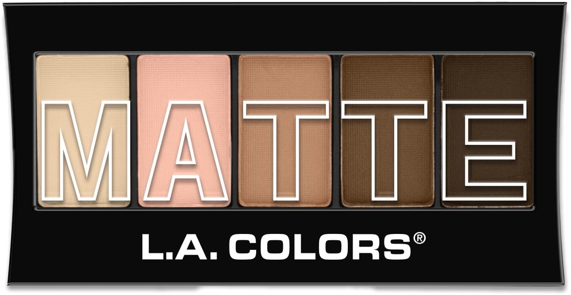 L.A. Colors 5 Color Matte Eyeshadow, Tan Khaki, 0.08 Ounce