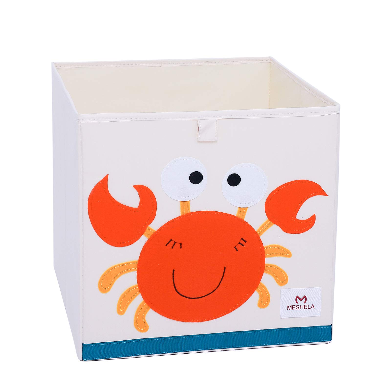 Meshela Storage Box For Children's Bedroom, Foldable, Washable Cartoon Toy Box, Suitable for Toys, Clothes, Children’s Books Crab