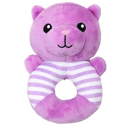 Baby Kids Soft Plush Bear Monkey Hand Bells Infants Animal Hand Rattles Educational Stuffed Doll Toy For Babies Girl Boy 0 36 Months Cute Monkey