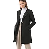 Allegra K Women's Winter Overcoat Lapel Collar Single Breasted Outerwear Long Pea Coat
