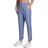 RBX Women's Ankle Pant, Quick Drying Lightweight Stretch Woven Flat-Front Straight Leg Pants