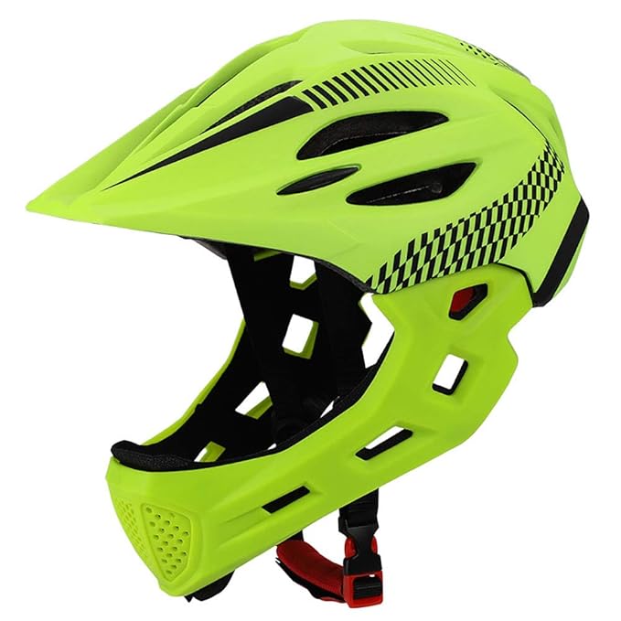 XYL Fahrradhelm Kind Vollüberzogener Gesichtsschutz Abnehmbar Geeignet für Laufrad Radfahren Motocross MTV BMX Atmungsaktiv S