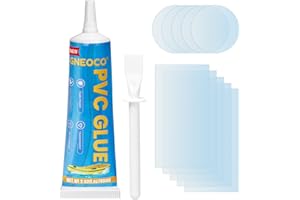 GNEOCO Air Mattress Patch Kit - PVC Glue Waterproof Pool Liner Patch Kit, High Strength Inflatable Patch Repair Kit for Inflatables, Hot Tubs, PVC Boat, Bouncy Houses and Air Mattresses (60ML)