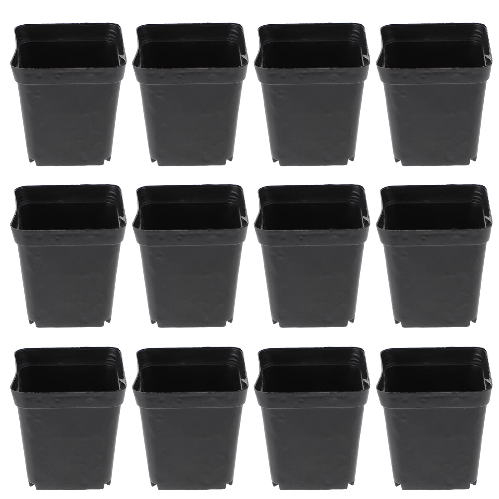Yardwe 50PCS Square Plastic Nursery Pot for Plants Small Seed Starting Pots Black Transplanting Seedlings Flower Plant Pots 2.36 x 2.36 x 2.56 Inch (Black)