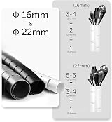 shinfly Cable Tidy Sleeve 3m Wire Organizer 16/22mm with Clip White view 2