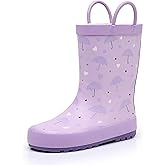 WTW Toddler and Kids Rain Boots with Easy-On Handles, Unisex-Child Waterproof Rubber Rain Boots in Fun Patterns for Girls and Boys (Toddler/Little Kid/Big Kid)