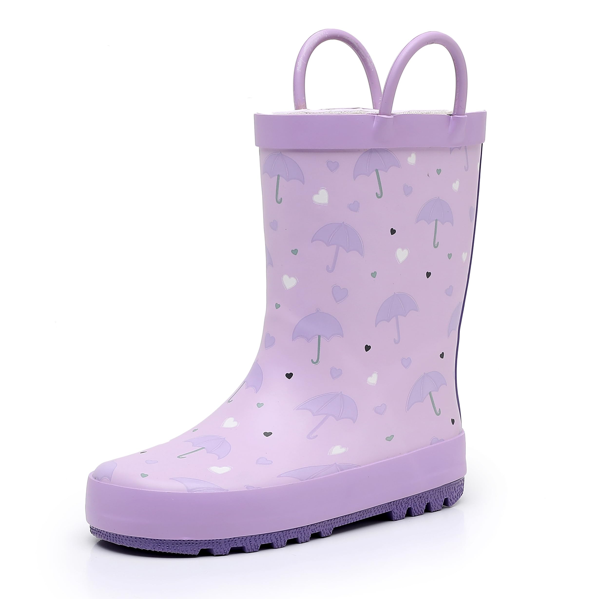 Photo 1 of WTW Toddler and Kids Rain Boots with Easy-On Handles, Unisex-Child Waterproof Rubber Rain Boots in Fun Patterns for Girls and Boys (Toddler/Little Kid/Big Kid)