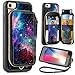 ZVE Wallet Case for Apple iPhone 8 and iPhone 7, 4.7 inch, Zipper Wallet Case with Credit Card Holder Slot Handbag Purse Wrist Strap Print Case for Apple iPhone 8/7 4.7 inch - Starry Sky