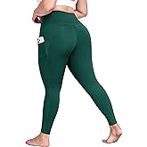 MEJING Plus Size Yoga Pants with Pockets, L-6XL Soft Stretch Leggings High Waisted, Tummy Control Thick Workout Leggings 25"
