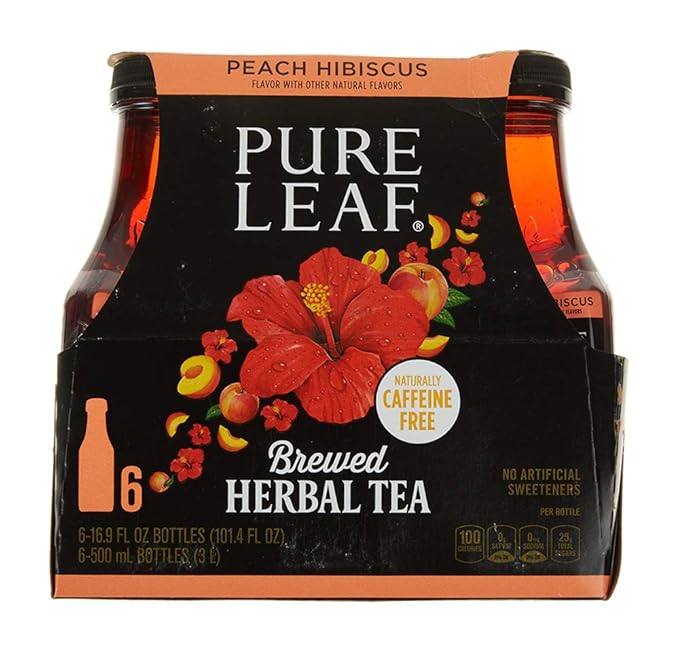 Pure Leaf Herbal Iced Tea, Peach Hibiscus, 16.9 fl oz