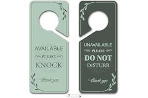 PRESSINART 2Pcs Do Not Disturb Door Hanger Sign Please Knock Door Hanger Green Plants PVC Double Sided Notice Plaque for Offi