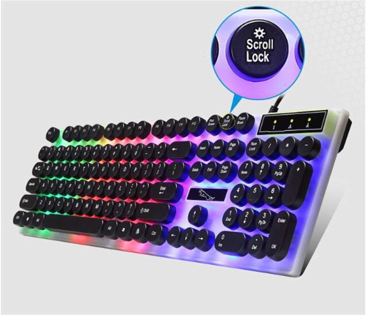 Retro Round Key YINJIESHANGMAO Keyboard and Mouse Set Notebook Light