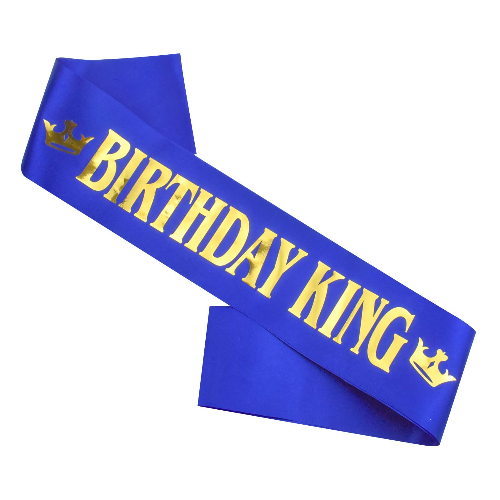 Ulikee 'Birthday King' Sash, Blue Sash with Gold Foil for Men 16th 18th 21st 30th 40th 50th 60th Birthday Party Suppiles