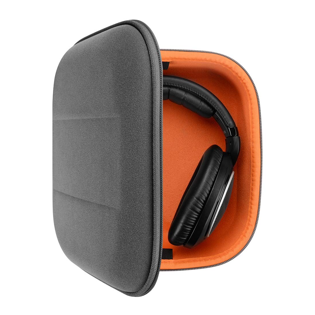 Geekria Shield Headphones Case Compatible with Sennheiser HD 400S/660s/560S, Large-Sized Over-Ear Headphones, Replacement Hard Shell Travel with Cable Storage (Microfiber Grey) — image 1