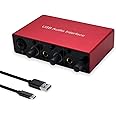 Audio Interface USB Audio Interface with Mic Preamplifier USB Audio Mixer Recorder with 48V Phantom Power, 24 Bit, Support Tablet, Computers and Other Equipment Recording （NO DAW Software included）