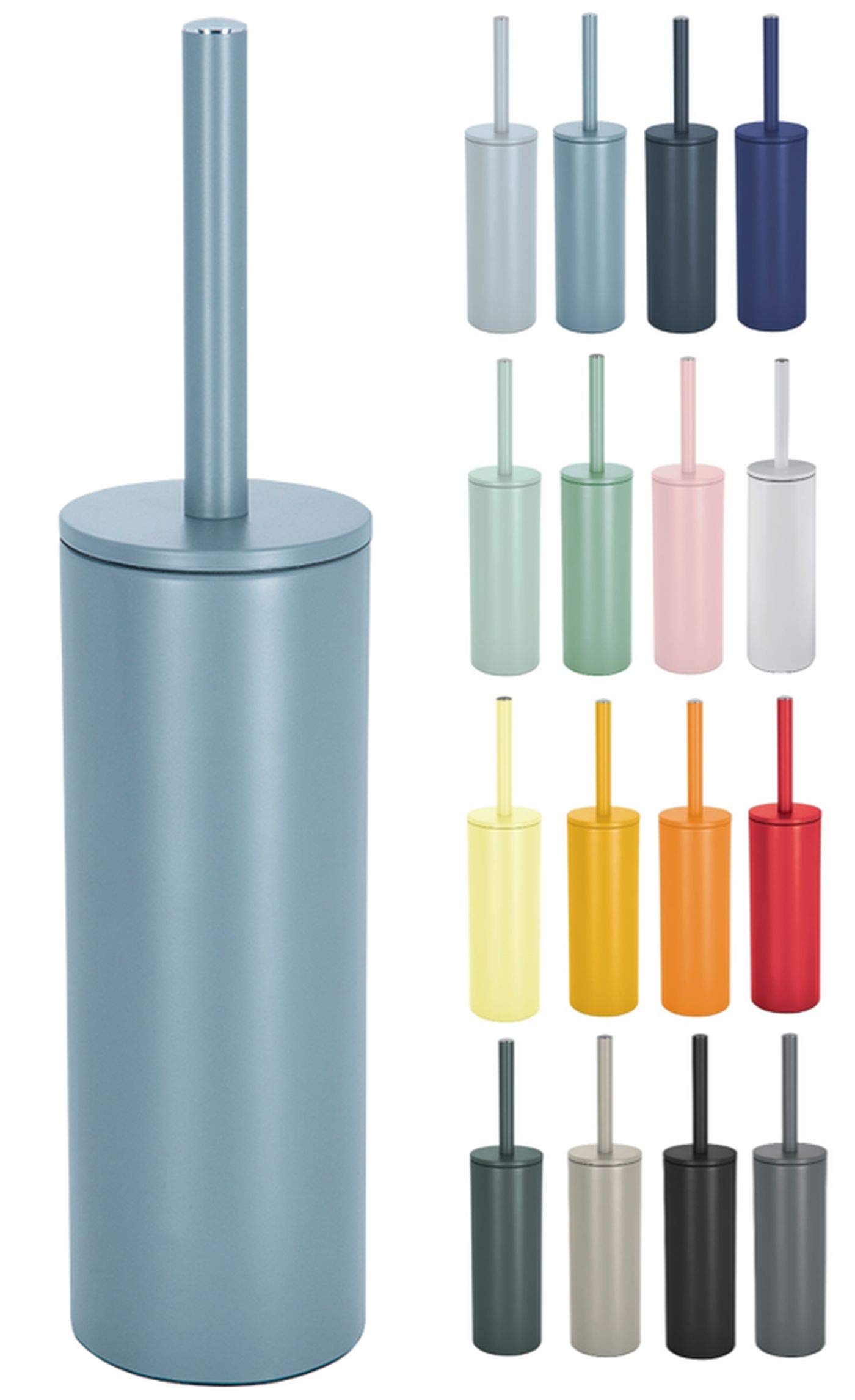 Spirella Akira Stainless Steel Toilet Brush with Hygienic Container Matte Blue — image 1