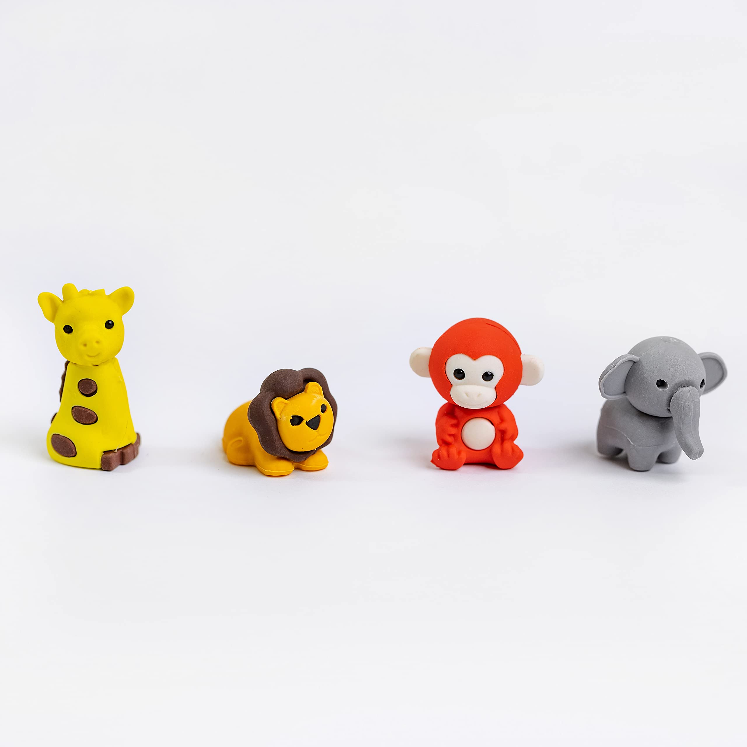 Toyseum 36 x Animal Erasers, Safari Jungle Party Bag Fillers for Kids, Ideal for Animal Themed Goody Bags and Party Favours, Stationery for Boys or Girls, Pack of 36 (4 Unique Animals)