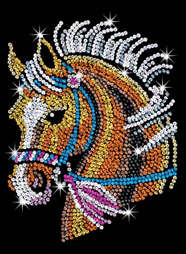 Sequin Art Blue, Horse, Sparkling Arts and Crafts Picture Kit; Creative Crafts for Adults and Kids