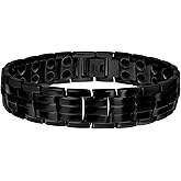 Jewels By Lux Stainless Steel Black-tone Mens Fashion Bracelet Size 8.5 Inches