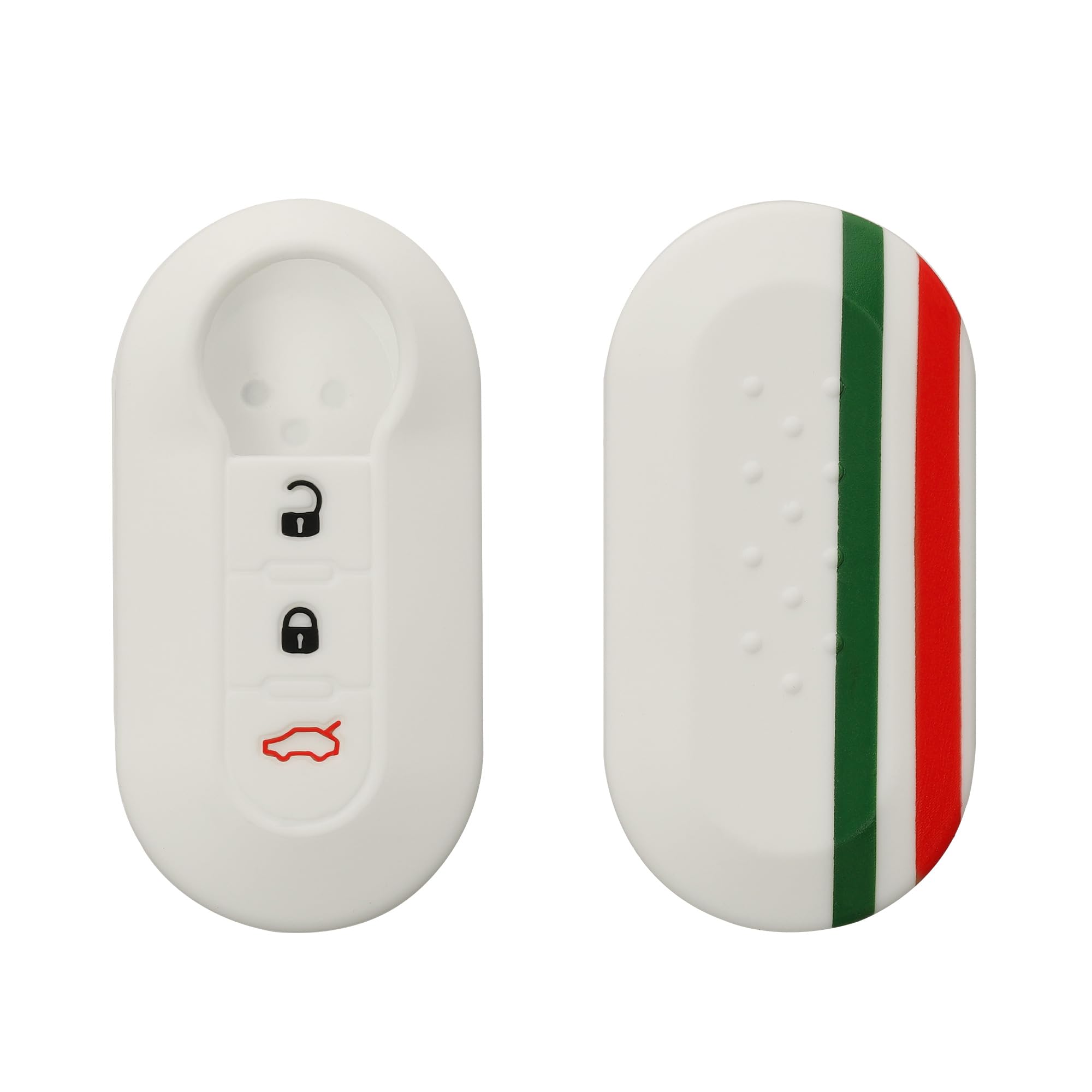 kwmobile Silicone Key Fob Cover Compatible with Fiat Lancia 3 Button Car Flip Key
