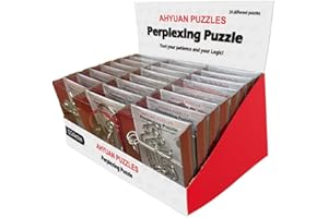 AHYUAN 24 Packs Large Metal Puzzles Brain Teaser IQ Wire Puzzles with Individual Backside Solution Paper Box Gift Package Educational Puzzle Games Toys Magic Trick Toy Party Favors for Kids Adults
