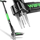 Weed Puller Tool with Long Adjustable Handle (36", 38", &amp; 43"), Quick-Release Weed Ejector Mechanism, Lightweight Aluminum Stand-Up Heavy Duty Weed Remover, 4-Claw Head &amp; Foot Pedal for Easy Weeding