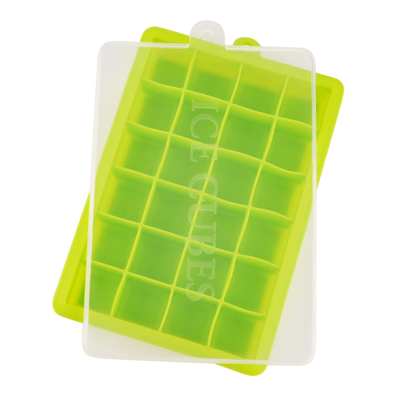 Ice Cube Trays, Silicone Ice Tray Molds Easy Release Ice Jelly Pudding Maker Mold,24 Cavity (Green)