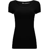 OThread & Co. Women's Short Sleeve T-Shirt Scoop Neck Basic Layer Stretchy Shirts