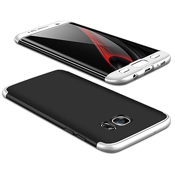 JMGoodstore Hülle Kompatibel Samsung Galaxy S6 Edge,+Panzerglas Displayschutzfolie,3 in 1 Ultra Dünn 360 Full Body Anti-Kratz