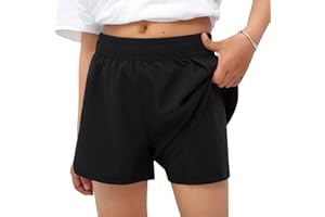 MEILONGER Girls Swim Shorts 2 in 1 Bathing Suits Kids Quick Dry Boardshort Bottoms Swimming Swimwear with Compression Liner