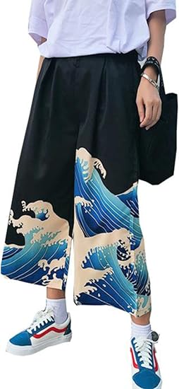 Amazon Aozuoワイドパンツ レディース ゆったり 夏 韓国風 レディース ズボン 九分丈 カジュアル ふんわり 花柄 ストリート系 パンツ ガウチョパンツ 可愛い 原宿風 ｂｆ風 大きいサイズ ブラック カプリ クロップトパンツ 通販