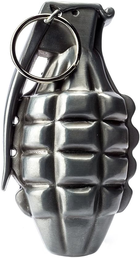 Hot Buckles Belt Buckle 3D Grenade Silver Large 4.25" L x 2.50" H