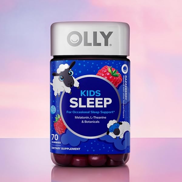 OLLY KIDS SLEEP GUMMIES, 0.5MG MELATONIN, L THEANINE, CHAMOMILE, AND LEMON BALM, RASPBERRY – 70 COUNT