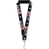 Buckle-Down Lanyard - 1.0" - Usa W/star Black/us Flags Accessory