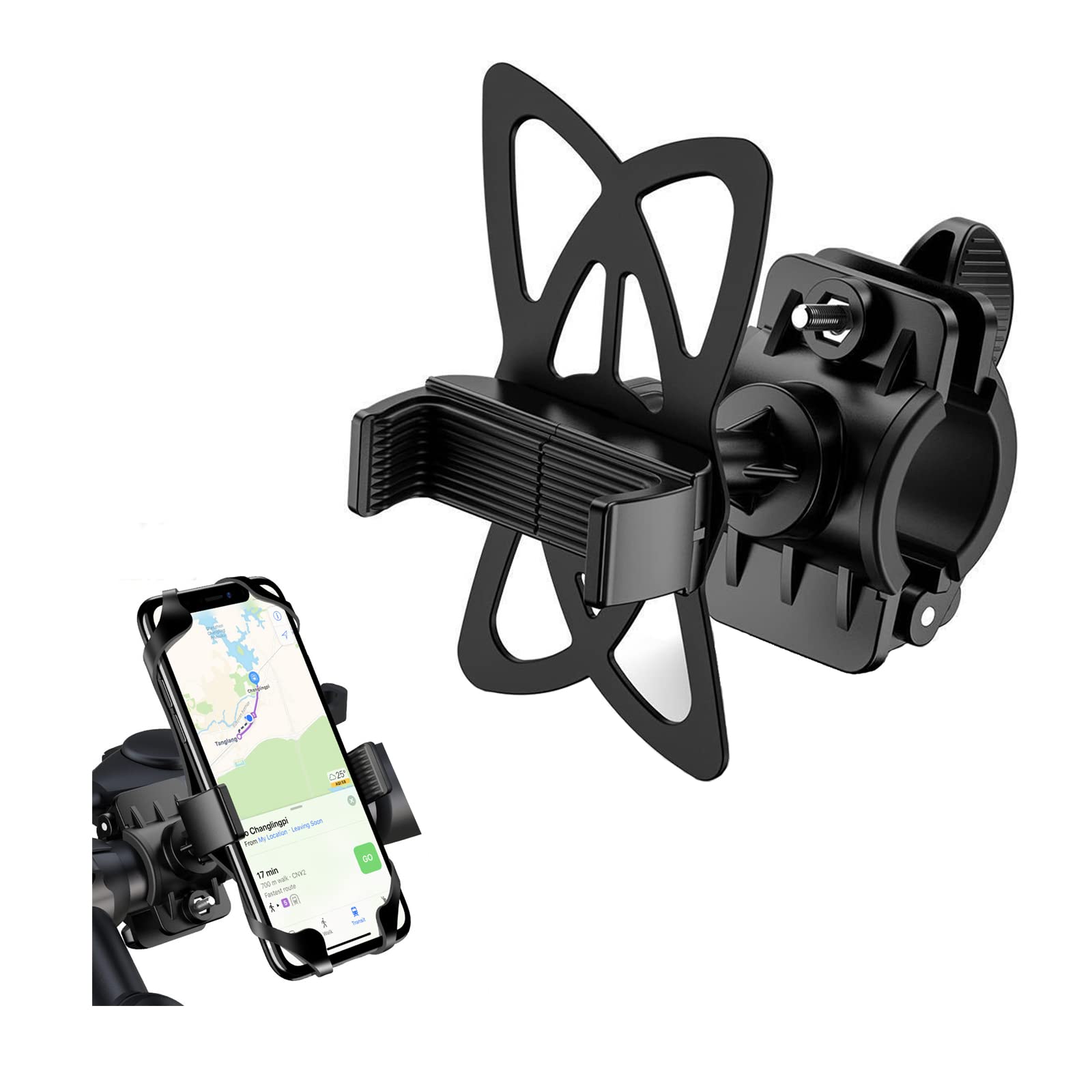 YanHLQJY Bike Phone Holder Universal Motorcycle Phone Mount Adjustable Bicycle Phone Rack 360 Degrees Rotation for Riding